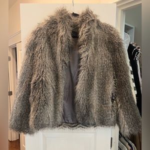 EUC French Connection faux fur coat